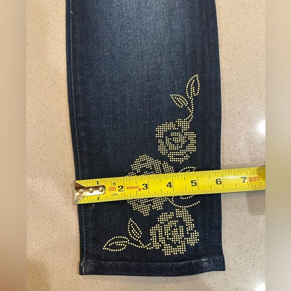 7 For All Mankind Jen7 Angle Skinny Floral Studs Women's Jeans Size 6 - Picture 8 of 15